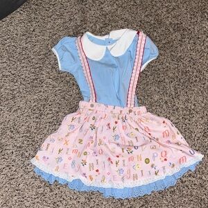 Girls 7 Love & Grow Back to School Pater Pan top & matching suspender skirt